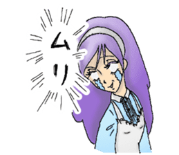 She looks tired out. sticker #11808376