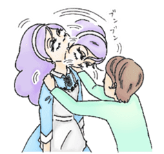 She looks tired out. sticker #11808377