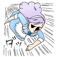 She looks tired out. sticker #11808379