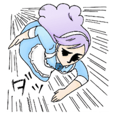 She looks tired out. sticker #11808379