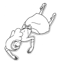 She looks tired out. sticker #11808380