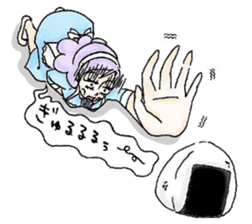 She looks tired out. sticker #11808383