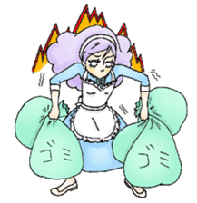 She looks tired out. sticker #11808385