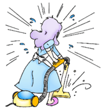 She looks tired out. sticker #11808386