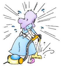 She looks tired out. sticker #11808386