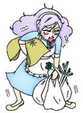 She looks tired out. sticker #11808391