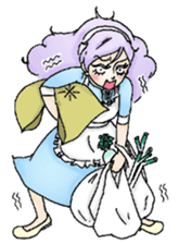 She looks tired out. sticker #11808391