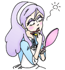 She looks tired out. sticker #11808396