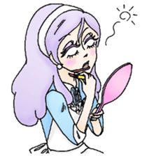 She looks tired out. sticker #11808396