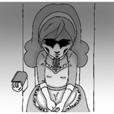 She looks tired out. sticker #11808398