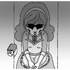 She looks tired out. sticker #11808398