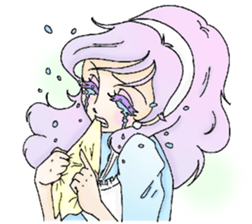 She looks tired out. sticker #11808400