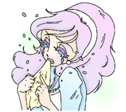 She looks tired out. sticker #11808400