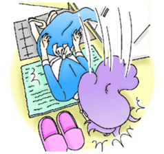 She looks tired out. sticker #11808402