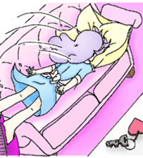 She looks tired out. sticker #11808403