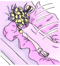 She looks tired out. sticker #11808404