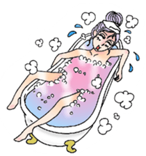 She looks tired out. sticker #11808405