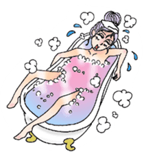 She looks tired out. sticker #11808405