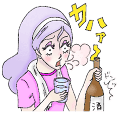 She looks tired out. sticker #11808407