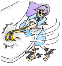 She looks tired out. sticker #11808410