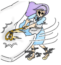 She looks tired out. sticker #11808410