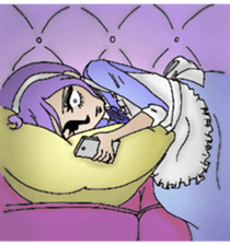 She looks tired out. sticker #11808411