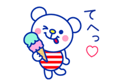 Marine bear3 : Tricolor color sticker #11808943