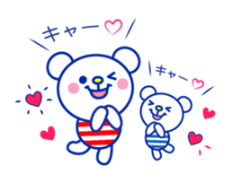 Marine bear3 : Tricolor color sticker #11808946