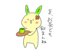 green tea rabbit sticker #11809643