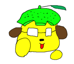 Grapefruit dog sticker #11809740