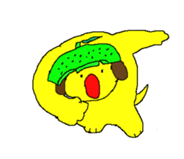 Grapefruit dog sticker #11809749