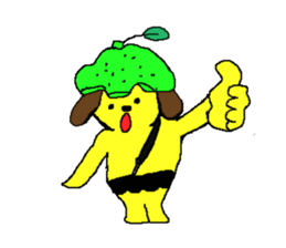 Grapefruit dog sticker #11809759