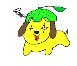 Grapefruit dog sticker #11809762