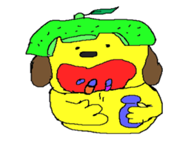 Grapefruit dog sticker #11809764