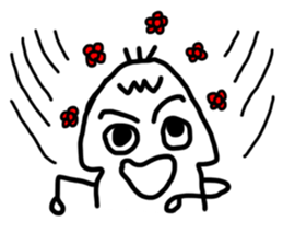 white generation of three hair-2 sticker #11809896