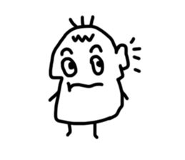 white generation of three hair-2 sticker #11809905