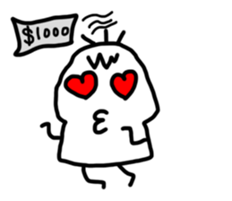 white generation of three hair-2 sticker #11809917