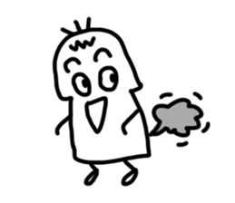 white generation of three hair-2 sticker #11809919