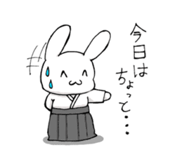 kyudou hakama rabbit sticker #11813191