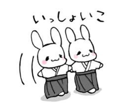 kyudou hakama rabbit sticker #11813192