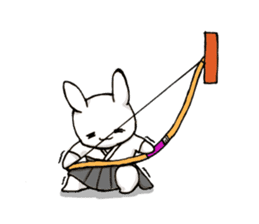 kyudou hakama rabbit sticker #11813218