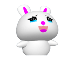 Punyo-punyo rice cake rabbit Animation sticker #11813794