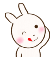 cute! Move! little white rabbit Sticker sticker #11814830