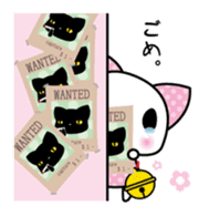 A white cat and black cat 4 sticker #11815742