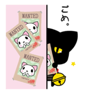 A white cat and black cat 4 sticker #11815743