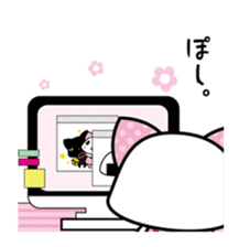A white cat and black cat 4 sticker #11815763