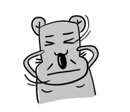 big nose hippo sticker #11816421