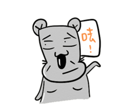 big nose hippo sticker #11816436