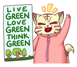 CatRabbit ; Go Green sticker #11817968