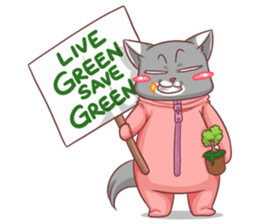CatRabbit ; Go Green sticker #11817969